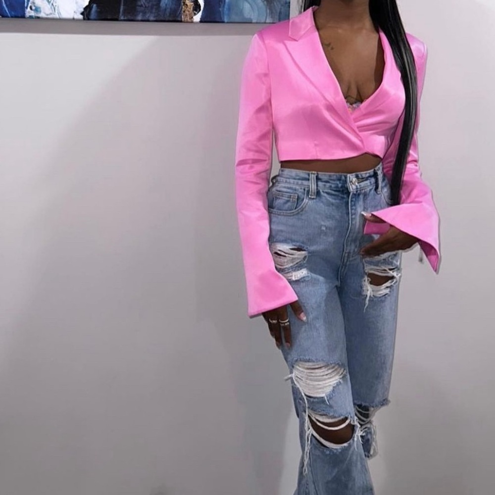 Crop blazer top